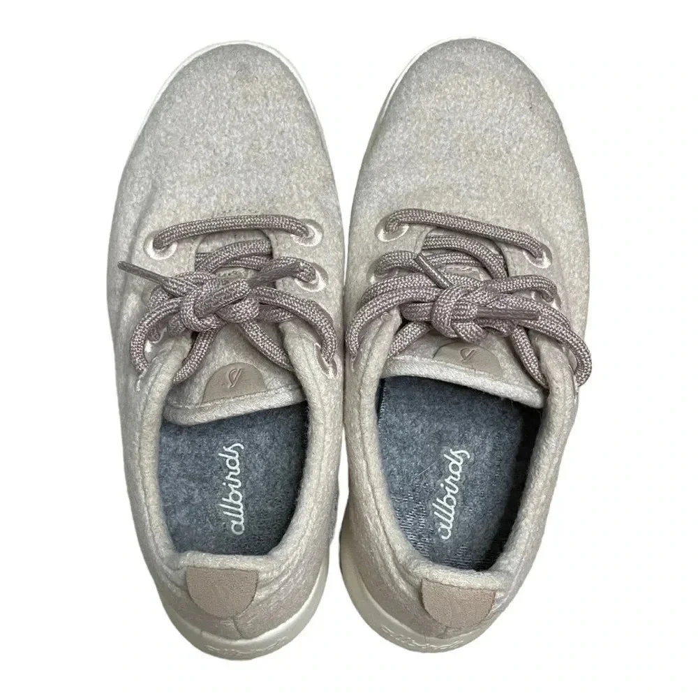 Allbirds Women’s Sneakers The Wool Runner Tennis Shoe Beige Size 6